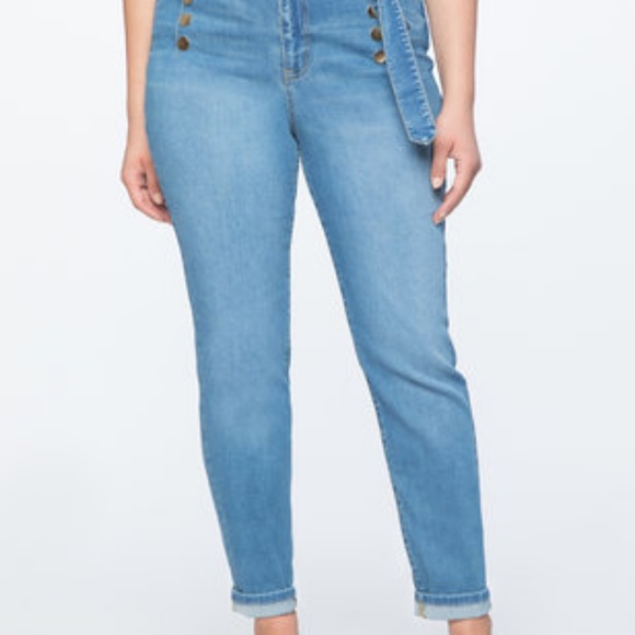 Eloquii Denim - Plus Size Button Detail Jeans from Eloquii